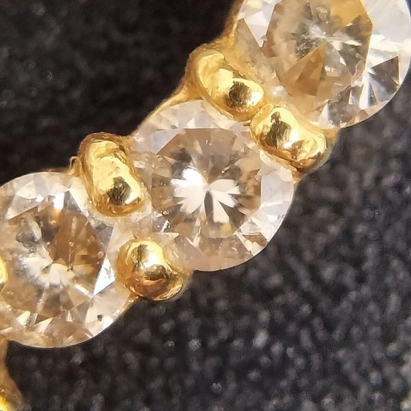 Genuine Italy 18k Yellow Gold Vintage PENDANT Diamond Stone 0.98Ct NECKLACE - Picture 4 of 9